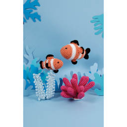DMC Amigurumi Ocean Life Kit - Clownfish, finished with scenery (not included)