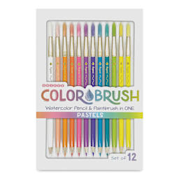 Snifty Colorbrush Watercolor Pencil Brush Set - Pastel Colors, Set of 12, in package