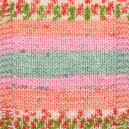 Premier Yarn Bloom Chunky Yarn - Carnation, 109 yds showing knitted pattern example