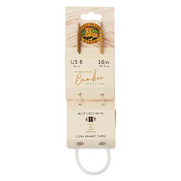Lion Brand Bamboo Circular Knitting Needles - Size 6, 16" Circle front of packaging