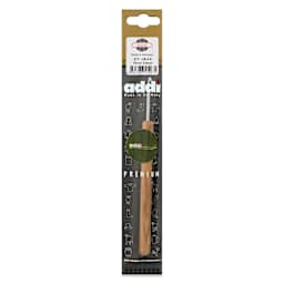 Skacel by Addi Olive Wood Crochet Hook - US E, 3.50 mm front of packaging