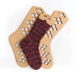 Twig & Horn Argyle Sock Blockers with finished sock project