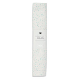 Rico Design Printed Cotton Fabric - White and Mint Triangles, 50 cm x 140 cm in packaging