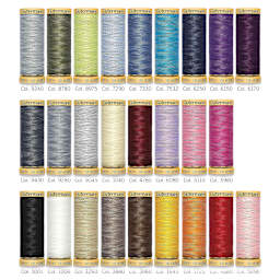 Gutermann Natural Cotton 50 Sewing Thread - Set of 26 with Box, Basic Shades, 109 yds showing included colors