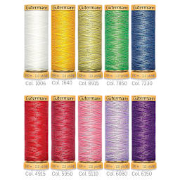Gutermann Natural Cotton 50 Sewing Thread - Set of 10, Spring Shades, 109 yds