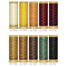 Gutermann Natural Cotton 50 Sewing Thread - Set of 10, Fall Shades, 109 yds