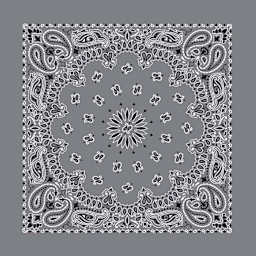 Hav-A-Hank Paisley Bandana - Charcoal, 22" W x 22" L