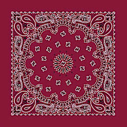 Hav-A-Hank Paisley Bandana - Burgundy, 22" W x 22" L