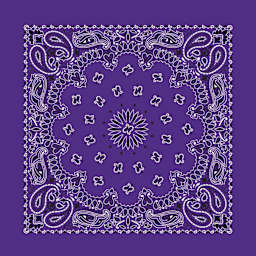 Hav-A-Hank Paisley Bandana - Purple, 22" W x 22" L