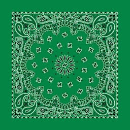 Hav-A-Hank Paisley Bandana - Kelly Green, 22" W x 22" L