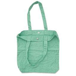 Harvest Import Washed Canvas Tote Bag - Green, Front Pocket, top opened