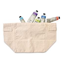 Harvest Import Canvas Storage Basket - Natural White, 9"H x 9"w x 7"D (Canvas storage basket with paint tubes, Paint tubes not included)