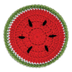 Prym Love Fruit Pin Cushion Pattern Weight - Melon, 0.8 oz (Top-down view of melon pin cushion)