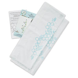 Design Works Stamped For Embroidery Pillowcase - Bees, Pkg of 2, contents laid out
