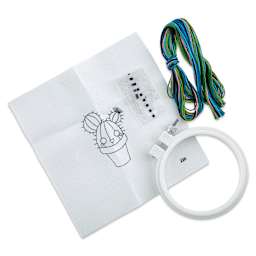 Design Works Thread Punch Needle Kit - Cactus, contents laid out