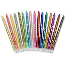 Sargent Art Twist-Up Crayons - 16 color set shown in fan
