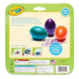 Crayola Young Kids Palm-Grasp Crayons - Back of package of 6 crayons