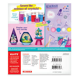 Klutz Grow Your Own Crystal Mini Worlds - Back of package showing components
