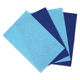 John Bead GoodFelt Beading Foundation - Blue and Light Blue, 4 Sheets, 5" x 8" out of packaging