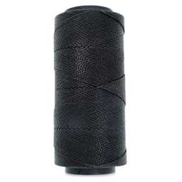 Beadsmith Knot-It Waxed Brazilian Cord - Black, spool of cord in upright position