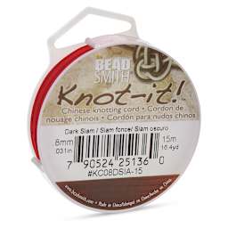 Chinese Knotting Cord - Slightly angled view of Dark Siam Spool with label