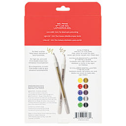 Hello Artist! Glitter Pens - Set of 10, back of packaging