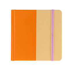 Hello, Artist! Hardbound Square Notebook, 90 Sheets, Orange/Yellow, 4.7" x 4.7", Dot Grid