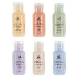 Hello Artist Acrylic Paint Sets - Set of 6, Pastel Colors, contents
