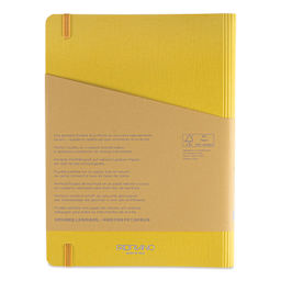 Fabriano Ecoqua Plus Hidden Spiral-Bound Notebook - Yellow, 8-1/4" x 5-4/5", Ruled, back cover