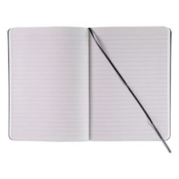 Fabriano Ispira Soft-Cover Notebook - Black, 5-4/5" x 8-1/4", Ruled, open