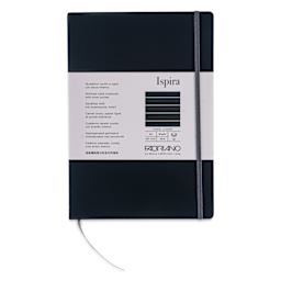 Fabriano Ispira Hard-Cover Notebook - Black, 5-4/5" x 8-1/4", Lined, front cover
