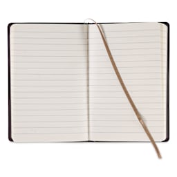 Fabriano Ispira Hard-Cover Notebook - Brown, 3-1/2" x 5-1/2", Lined, open