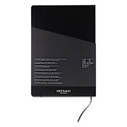 Fabriano EcoQua Plus Stitch-Bound Notebook - Black, 8-1/4" x 11-3/4", Grid, back cover