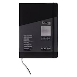 Fabriano EcoQua Plus Stitch-Bound Notebook - Black, 8-1/4" x 11-3/4", Grid, front cover