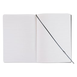 Fabriano EcoQua Plus Stitch-Bound Notebook - Grey, 8-1/4" x 11-3/4", Lined, open