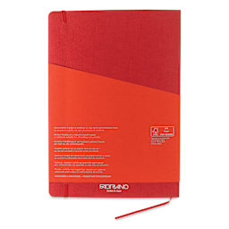 Fabriano EcoQua Plus Stitch-Bound Notebook - Red, 8-1/4" x 11-3/4", Grid, back cover