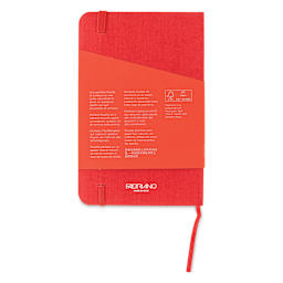 Fabriano EcoQua Plus Stitch-Bound Notebook - Red, 3-1/2" x 5-1/2", Grid, back cover