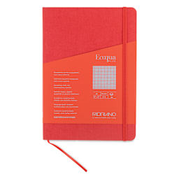 Fabriano EcoQua Plus Stitch-Bound Notebook - Red, 5-4/5" x 8-1/4", Grid, front cover