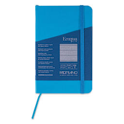Fabriano EcoQua Plus Stitch-Bound Notebook - Turquoise, 3-1/2" x 5-1/2", Lined, front cover