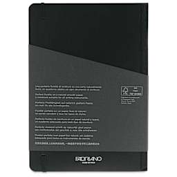 Fabriano Ecoqua Plus Fabric-Bound Notebook - Black, 5-4/5" x 8-1/4", Dot Grid, back cover