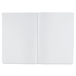 Fabriano Ecoqua Plus Fabric-Bound Notebook - Grey, 8-1/4" x 11-7/10", Dot Grid, open