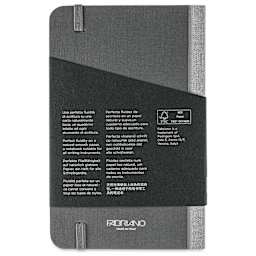 Fabriano Ecoqua Plus Fabric-Bound Notebook - Grey, 3-1/2" x 5-1/2", Dot Grid, back cover