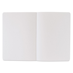 Fabriano Ecoqua Plus Fabric-Bound Notebook - Grey, 5-4/5" x 8-1/4", Dot Grid, open