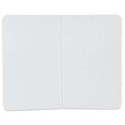 Fabriano Ecoqua Plus Fabric-Bound Notebook - Yellow, 3-1/2" x 5-1/2", Dot Grid, open
