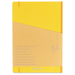 Fabriano Ecoqua Plus Fabric-Bound Notebook - Yellow, 8-1/4" x 11-7/10", Lined, back cover