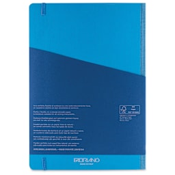 Fabriano Ecoqua Plus Fabric-Bound Notebook - Turquoise, 8-1/4" x 11-7/10", Dot Grid, back cover