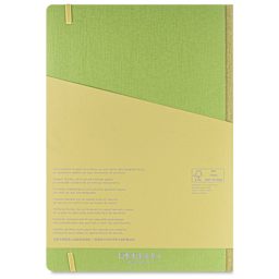 Fabriano Ecoqua Plus Fabric-Bound Notebook - Lime, 8-1/4" x 11-7/10", Dot Grid, back cover