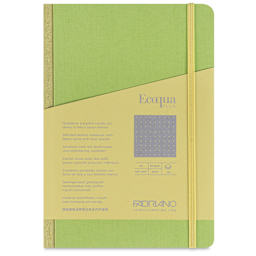 Fabriano Ecoqua Plus Fabric-Bound Notebook - Lime, 5-4/5" x 8-1/4", Dot Grid, front cover