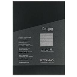 Fabriano Ecoqua Plus Glue-Bound Notebook - Black, 5-4/5" x 8-1/4", Lined, front cover