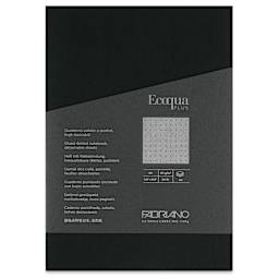 Fabriano Ecoqua Plus Glue-Bound Notebook - Black, 5-4/5" x 8-1/4", Dot Grid, front cover